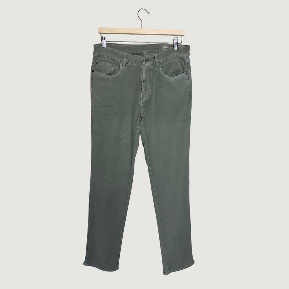 Faherty Brand Mens 5-Pocket Comfort Twill Pants Sage Green Size 32 Straight Leg